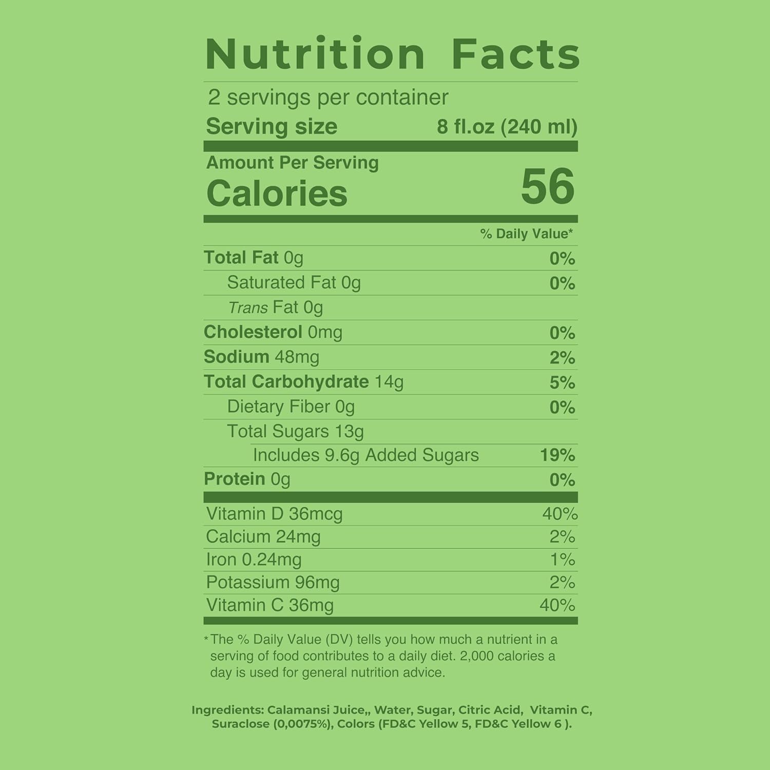 Jans 50% Calamansi Juice Drink with Pulp 16.9 oz (Pack of 1)