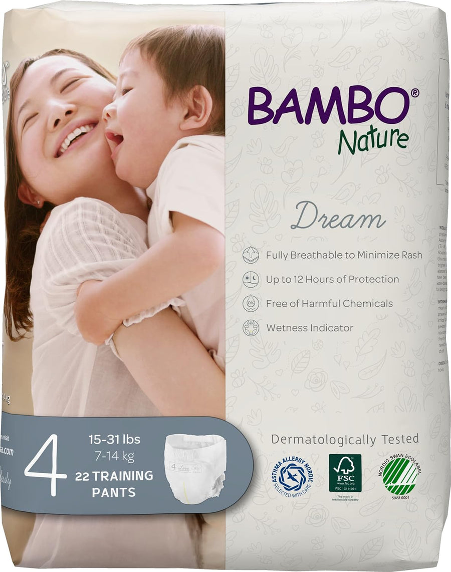 Bambo Nature Premium Training Pants (SIZES 4 TO 6 AVAILABLE), Size 4, 22 Count, White