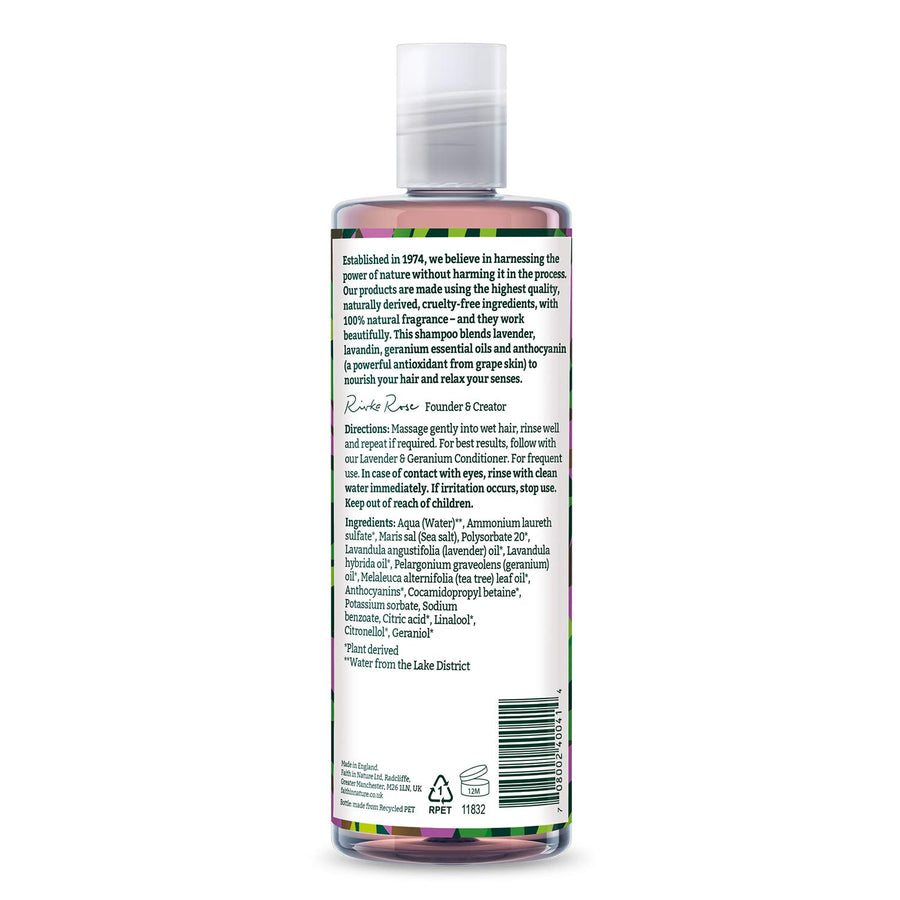Faith in Nature Natural Shampoo - Vegan & Cruelty Free, No SLS or Parabens - 400ml, Lavender & Geranium