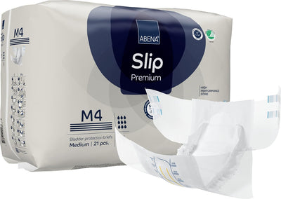 Abena Slip Premium Incontinence Briefs, Level 4, (Small to Extra Large Sizes), Medium, 21 Count