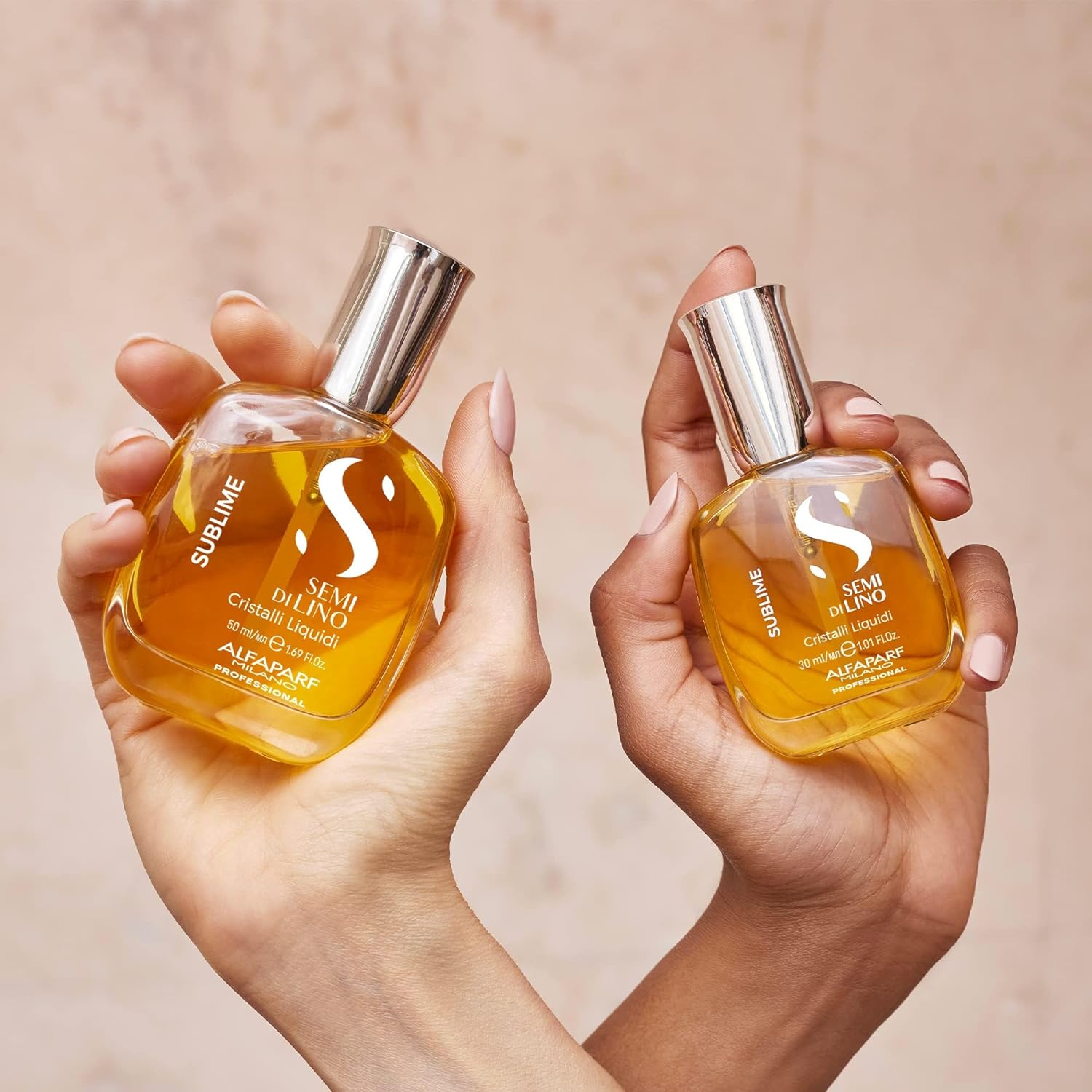 ALFAPARF MILANO Semi di Lino Sublime Cristalli Liquidi Hair Oil with Heat Protection - Smoothing Hair Serum with Frizz Control - Hair Shine Serum with Vitamin E & Color Fix Complex (1.01 Fl Oz)