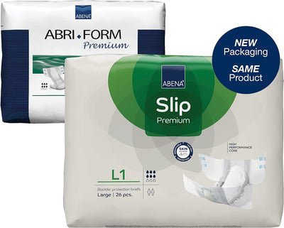 Abena Slip Premium Incontinence Briefs, Level 1, (Medium to Large Sizes), Large, 26 Count