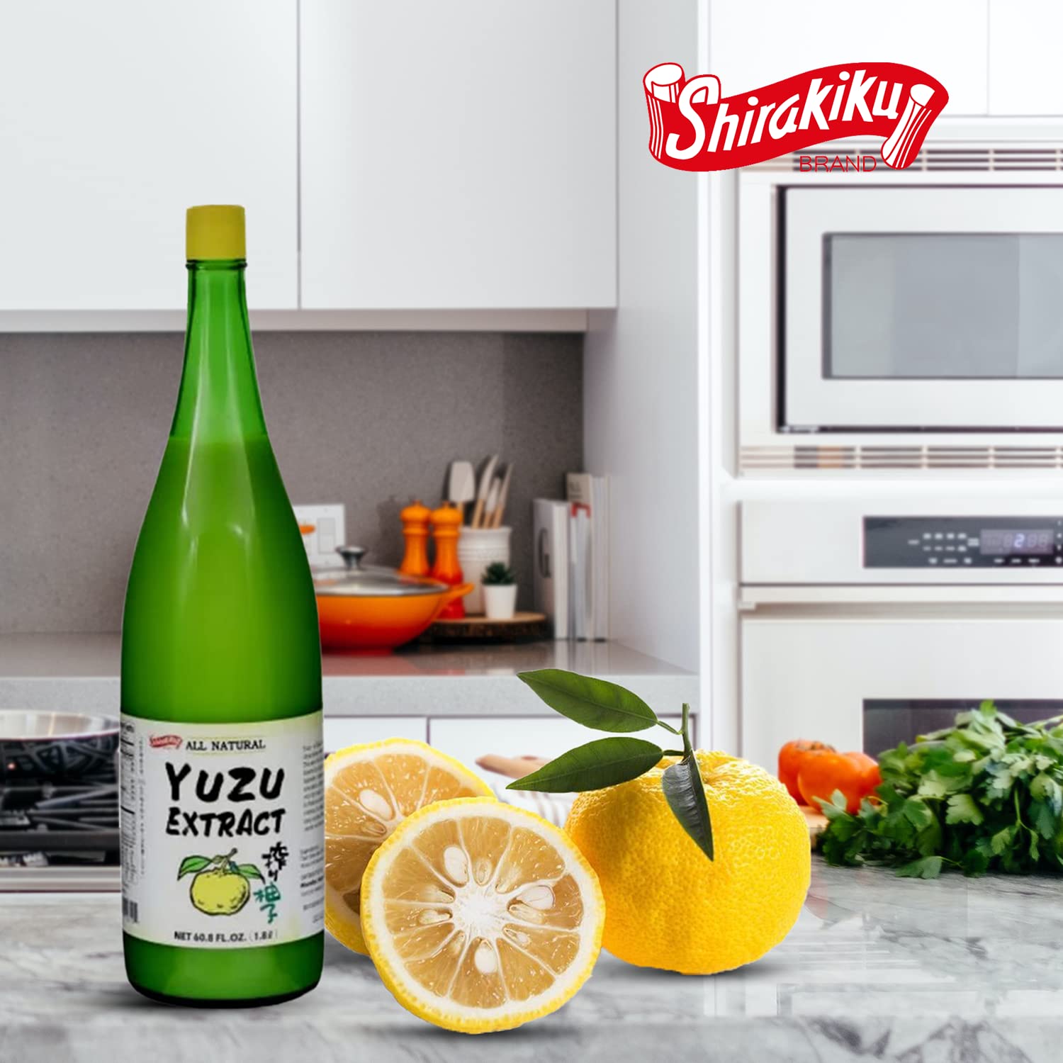 Shirakiku Yuzu Extract | Pure Japanese Yuzu Juice | Versatile Yuzu Extract Used for Baking, Food Flavoring and Asian Drink Mixture | Sweet & Tangy Citrus Flavor | - 60.8 FL Oz