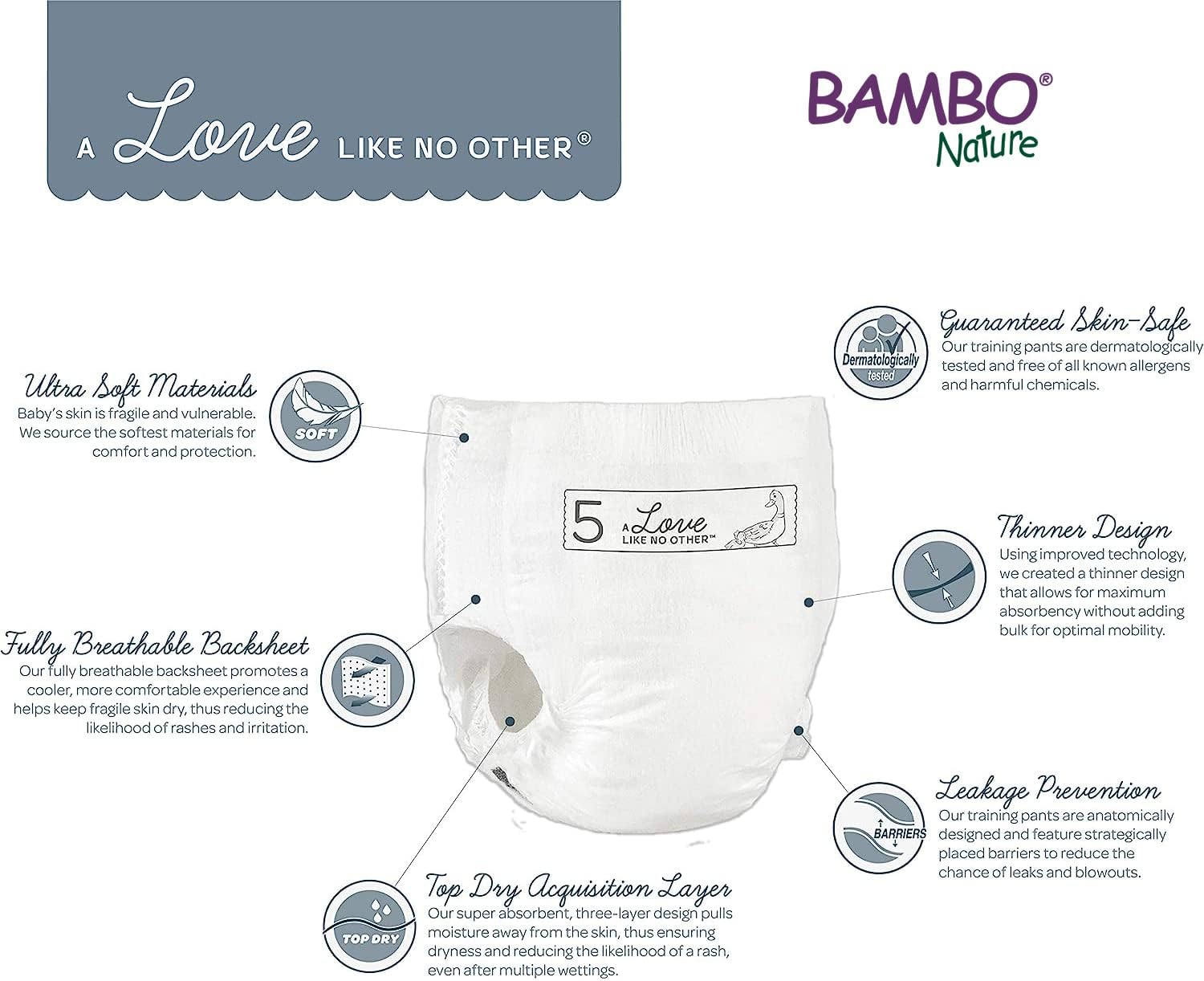 Bambo Nature Premium Training Pants (SIZES 4 TO 6 AVAILABLE), Size 5, 20 Count