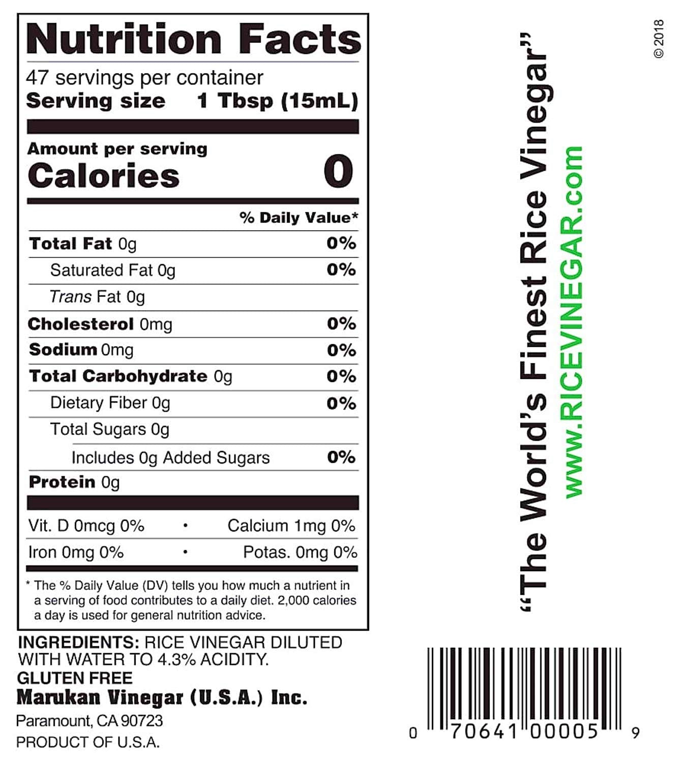 Marukan Genuine Brewed Rice Vinegar, 24 oz