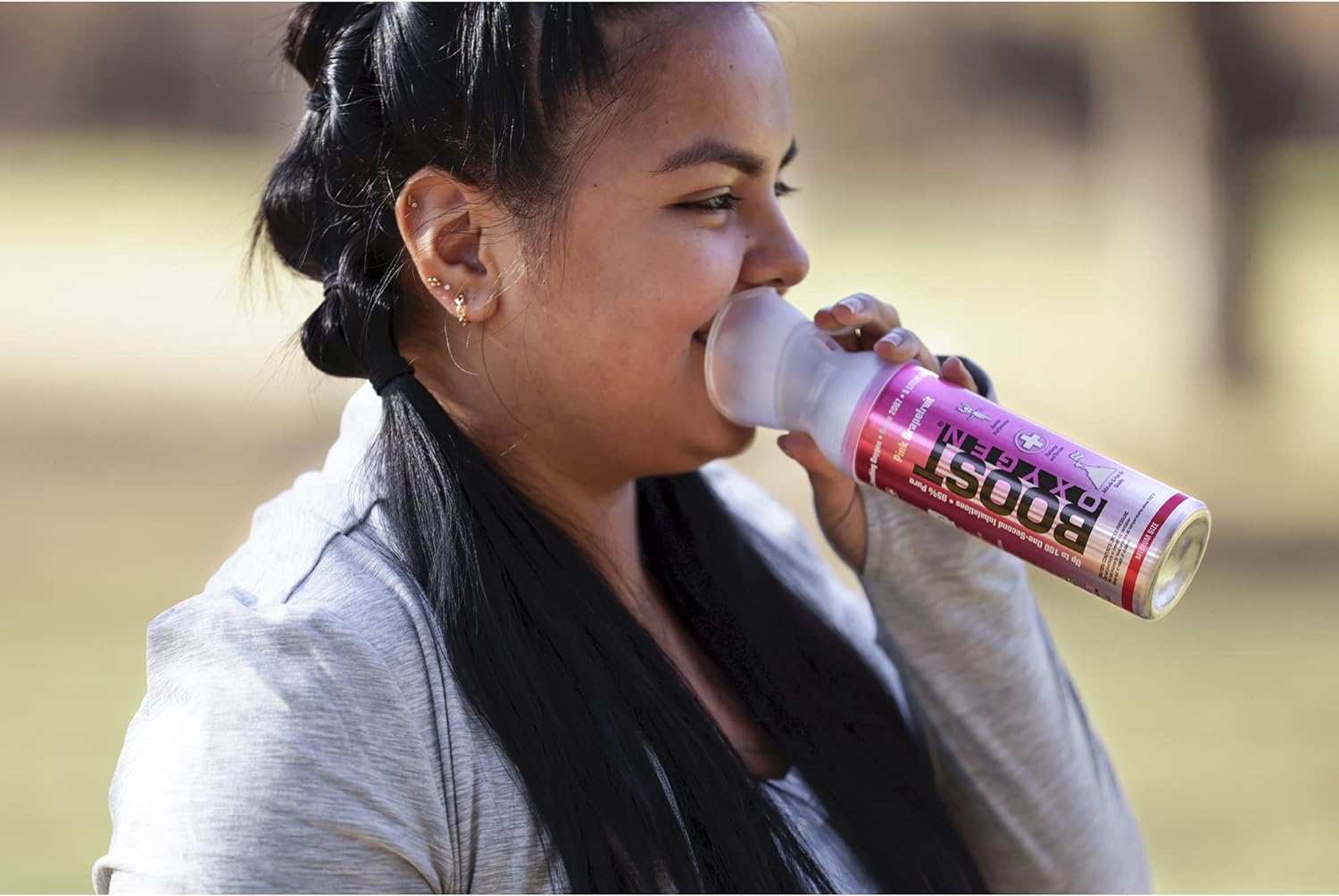 Boost Oxygen Medium Pink Grapefruit 5 Liter Canister | All-Natural Respiratory Support for Aerobic Recovery, Altitude, Performance and Health (1 Pack)