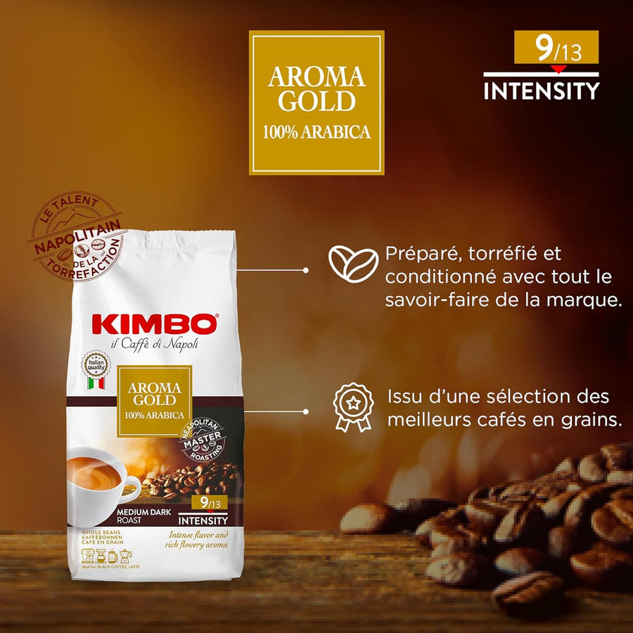 Kimbo Roasted Coffee Beans (Aroma Gold, 2.2 Pounds)