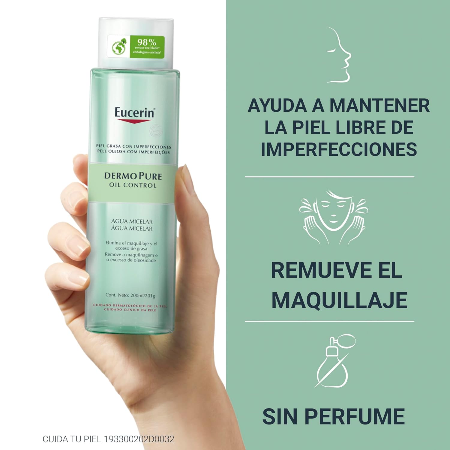 Eucerin Dermopure Oil Control Agua Micelar Piel Grasa 200Ml