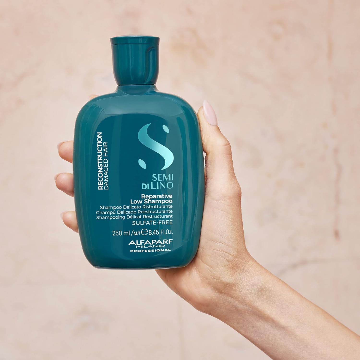 Alfaparf Milano Semi Di Lino Reconstruction Reparative Shampoo for Damaged Hair - Color Safe, Hydrating Shampoo for Dry Hair - Restores Fiber & Elasticity - Sulfate & Paraben Free - Vegan (8.45 oz)