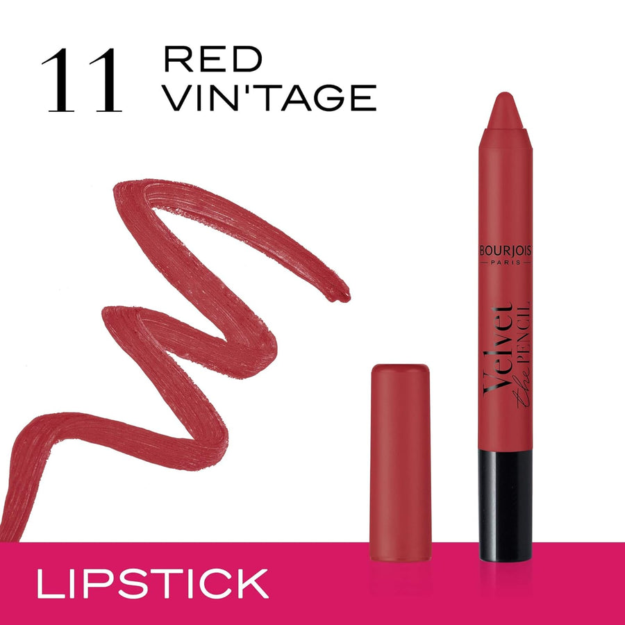 Velvet The Pencil Matt Lipstick #011-Red Vin'Tage