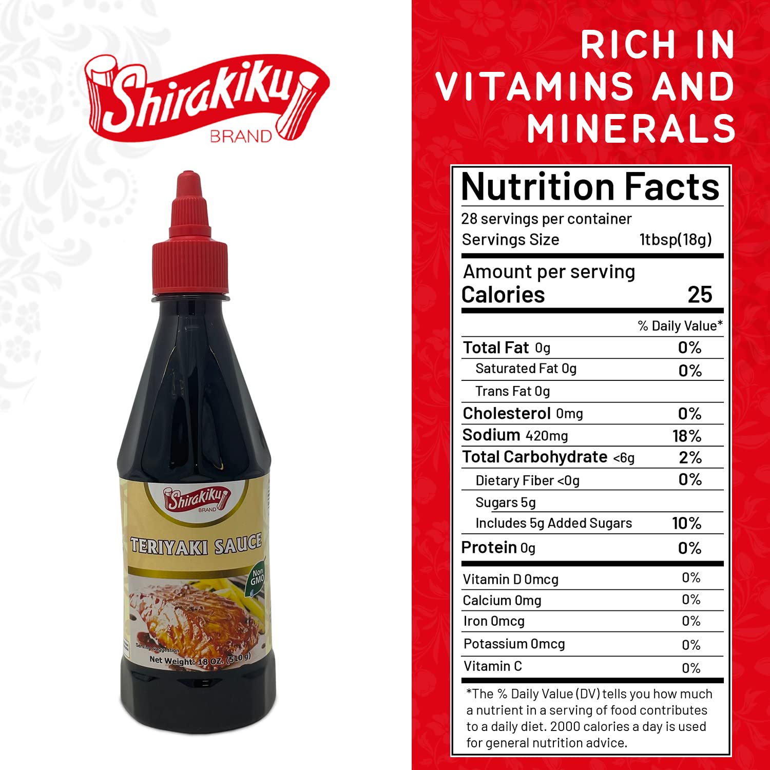 Shirakiku Japanese Teriyaki Sauce | 𝐒𝐰𝐞𝐞𝐭 & 𝐓𝐚𝐧𝐠𝐲 Non-GMO Barbecue Sauce for Stir Fry, Tofu, and Fish | Perfect for Authentic Asian Cuisine, Squeezable bottle - 18 OZ (Pack of 1)