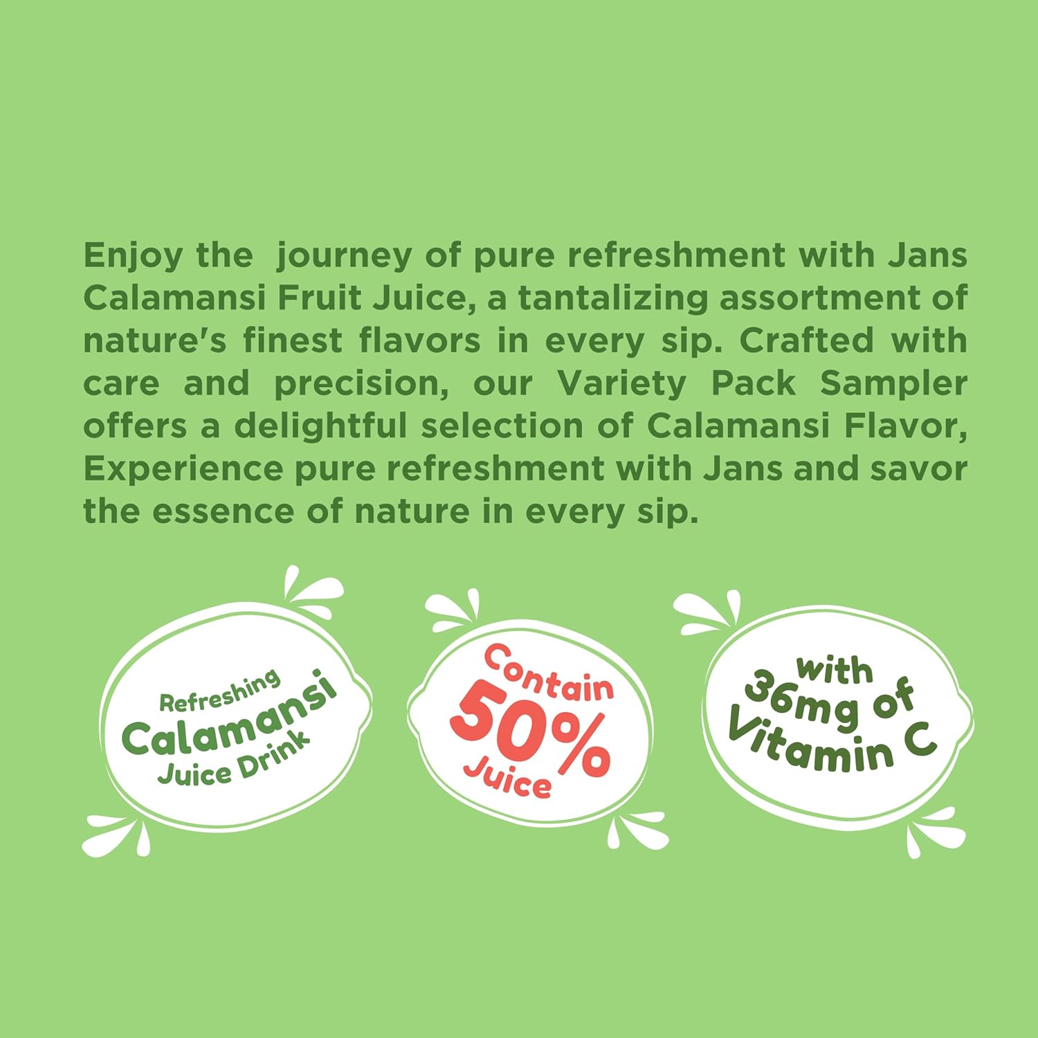 Jans 50% Calamansi Juice Drink with Pulp 16.9 oz (Pack of 1)