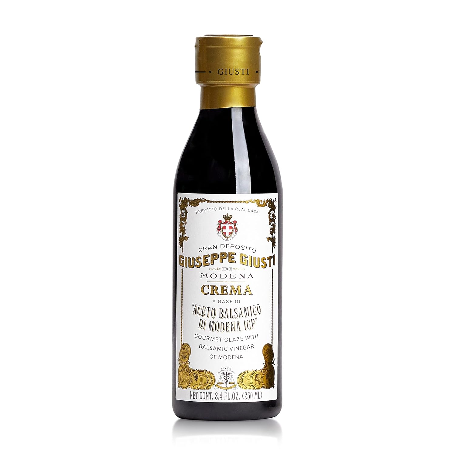 Giuseppe Giusti Italian Crema Balsamic Glaze Vinegar Reduction of Modena IGP, Natural Flavored Balsamic Vinegar Glaze Made With Balsamic Vinegar of Modena, Imported from Italy - 8.45 fl oz (250 ml)