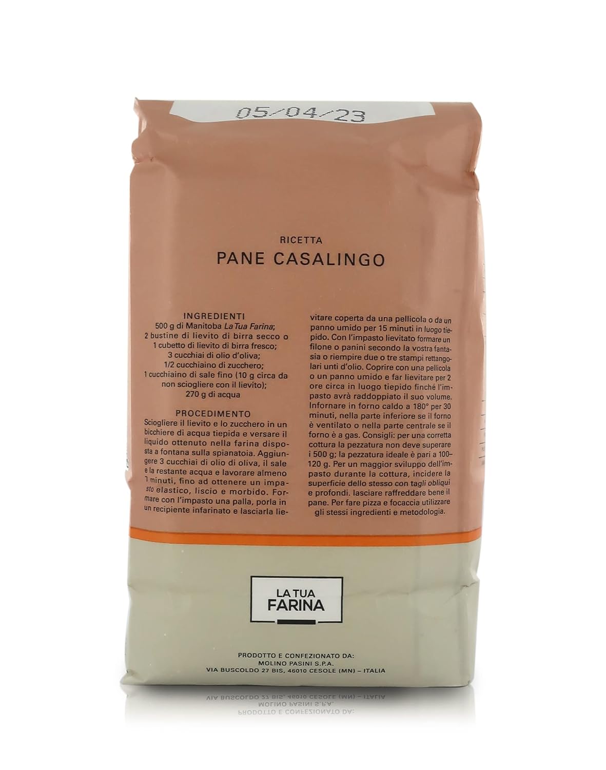 Molino Pasini Manitoba Flour, Soft Wheat from North America and EU, 1 Kg / 2.20 Lb