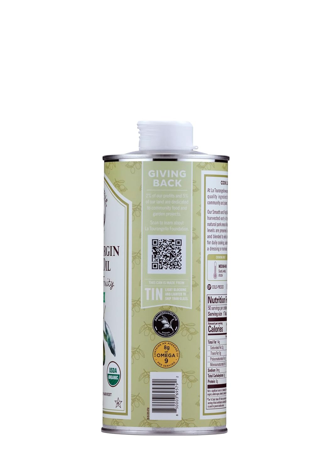 La Tourangelle, Organic Extra Virgin Olive Oil, Cold-Pressed, Smooth & Fruity, Early Harvest for High Antioxidants From Spain, 25.4 Fl Oz