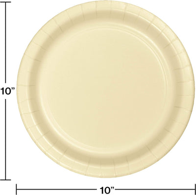Creative Converting Touch of Color 24 Count Paper Banquet Plates, Ivory