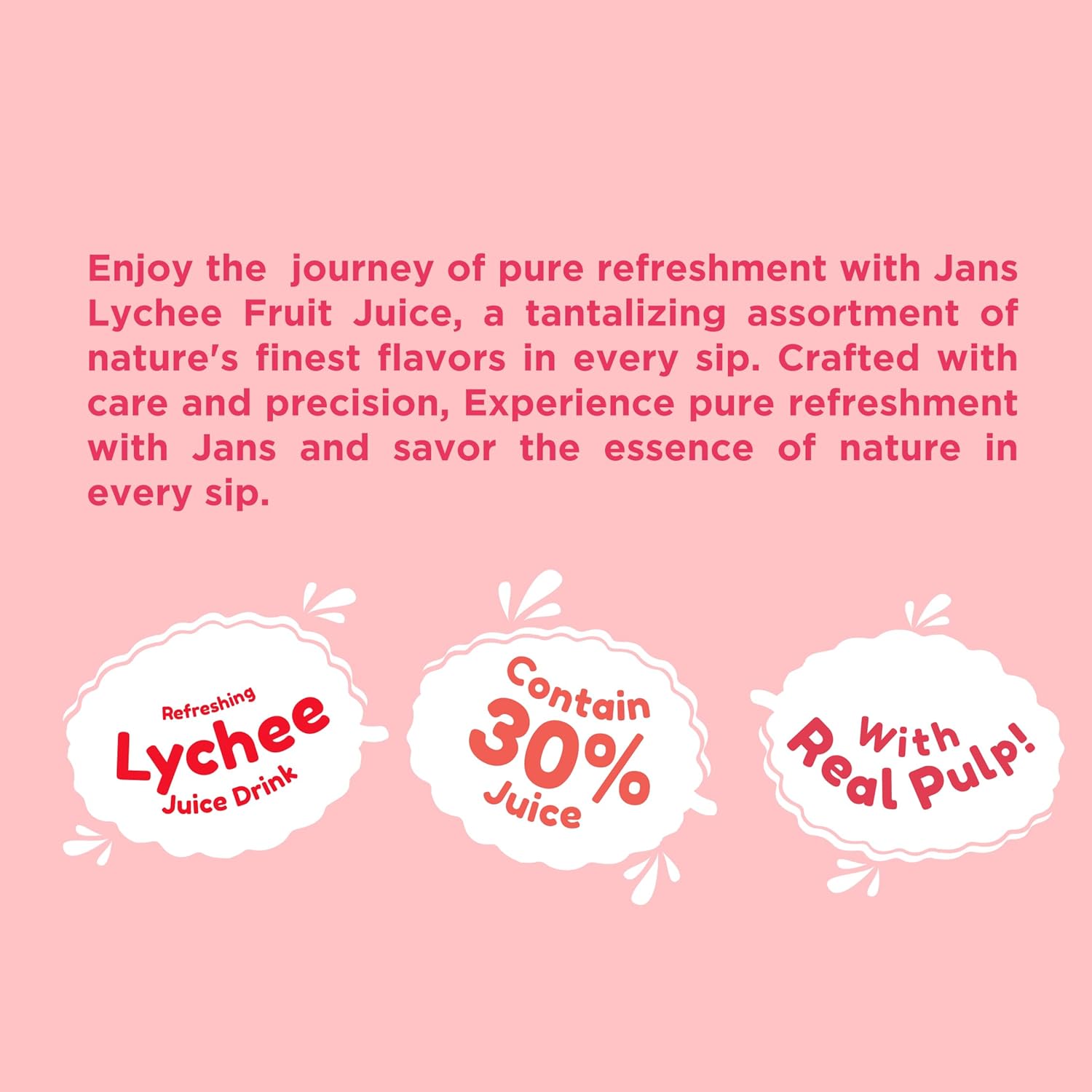Jans 30% Lychee Juice Drink With Pulp 16.9 oz (Pack of 1)