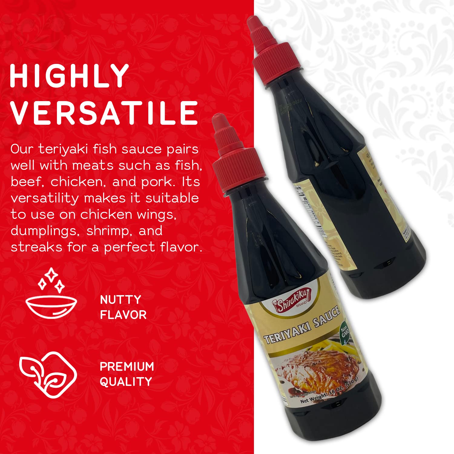 Shirakiku Japanese Teriyaki Sauce | 𝐒𝐰𝐞𝐞𝐭 & 𝐓𝐚𝐧𝐠𝐲 Non-GMO Barbecue Sauce for Stir Fry, Tofu, and Fish | Perfect for Authentic Asian Cuisine, Squeezable bottle - 18 OZ (Pack of 1)