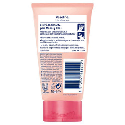 Vaseline Hand Cream for Very Dry Hands, Intensive Care Healthy Hands Stronger Nails Cream 75 ml