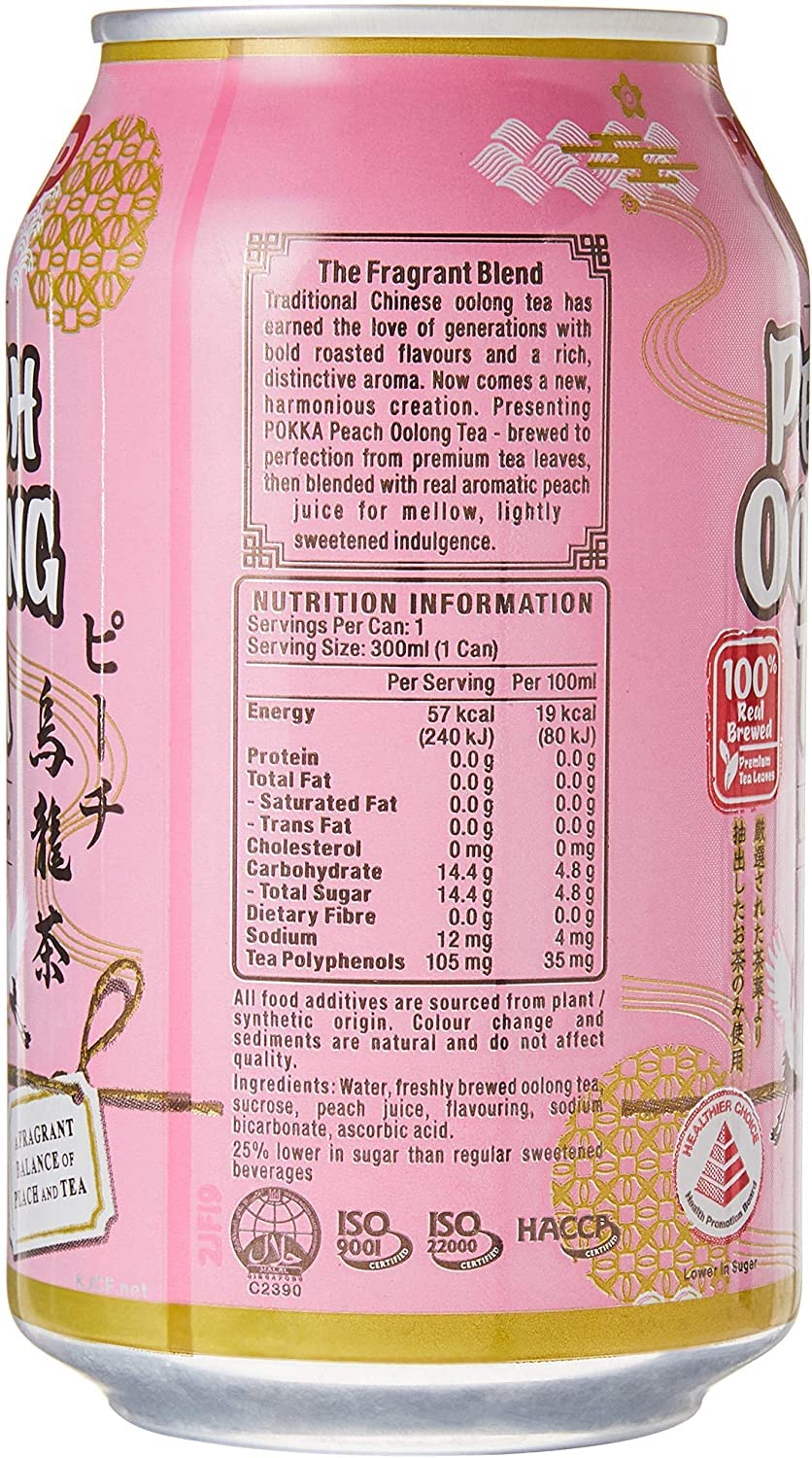 Pokka Peach Oolong Tea Can - 13.5oz