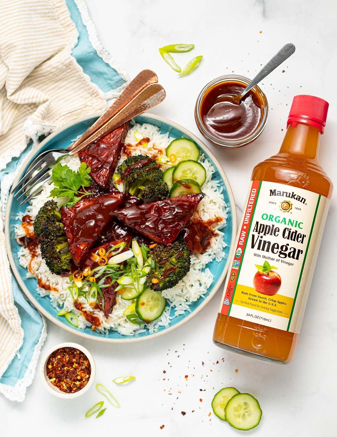 Marukan Organic Apple Cider Vinegar, 24 Ounce Glass Bottle (Pack of 1)