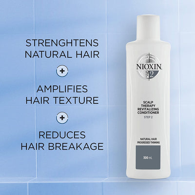 Nioxin System 2 Scalp Therapy Conditioner with Peppermint Oil, Treats Dry Scalp, Provides Moisture Control & Balance, For Natural Hair with Progressed Thinning, 33.8 fl oz