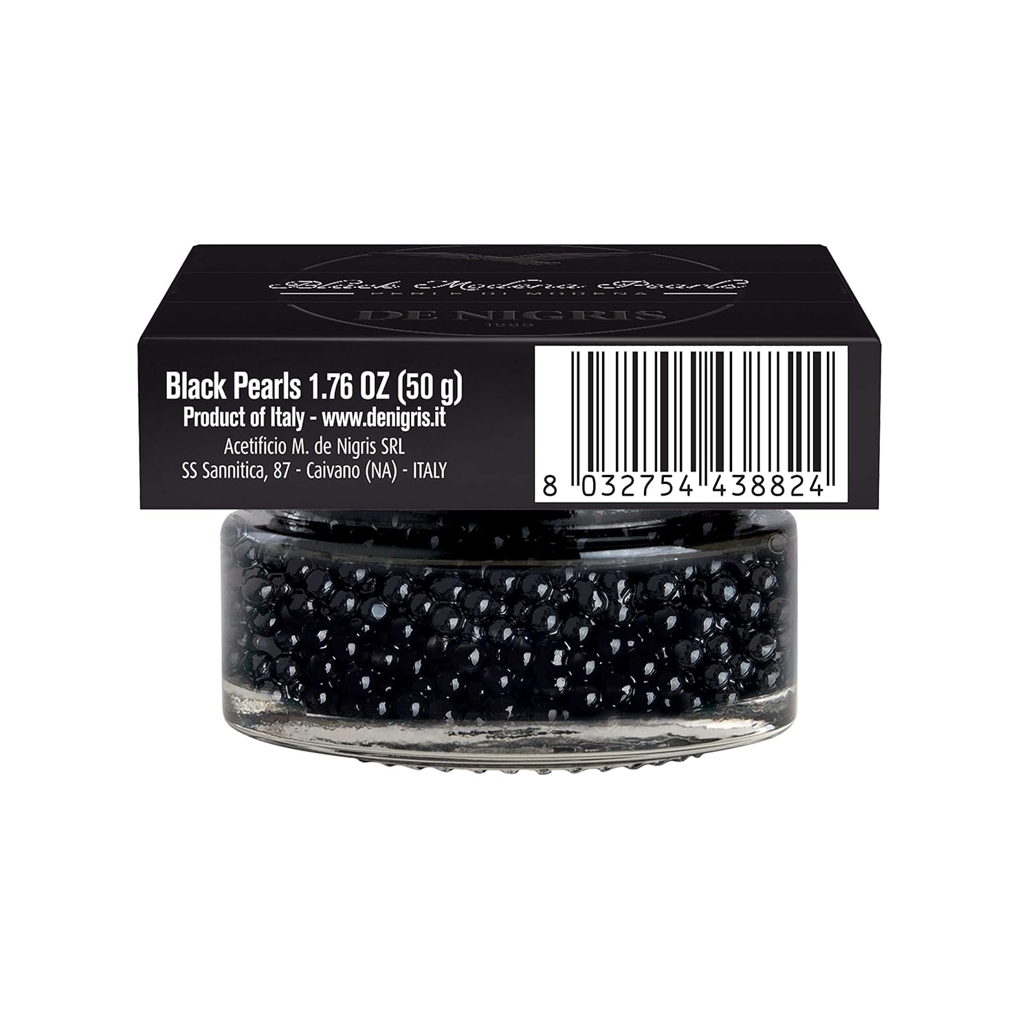 De Nigris Excellence Line - Black Modena Pearls 1,69 Oz (50gr) | with Balsamic Vinegar From Modena Italy With Incredible Flavors
