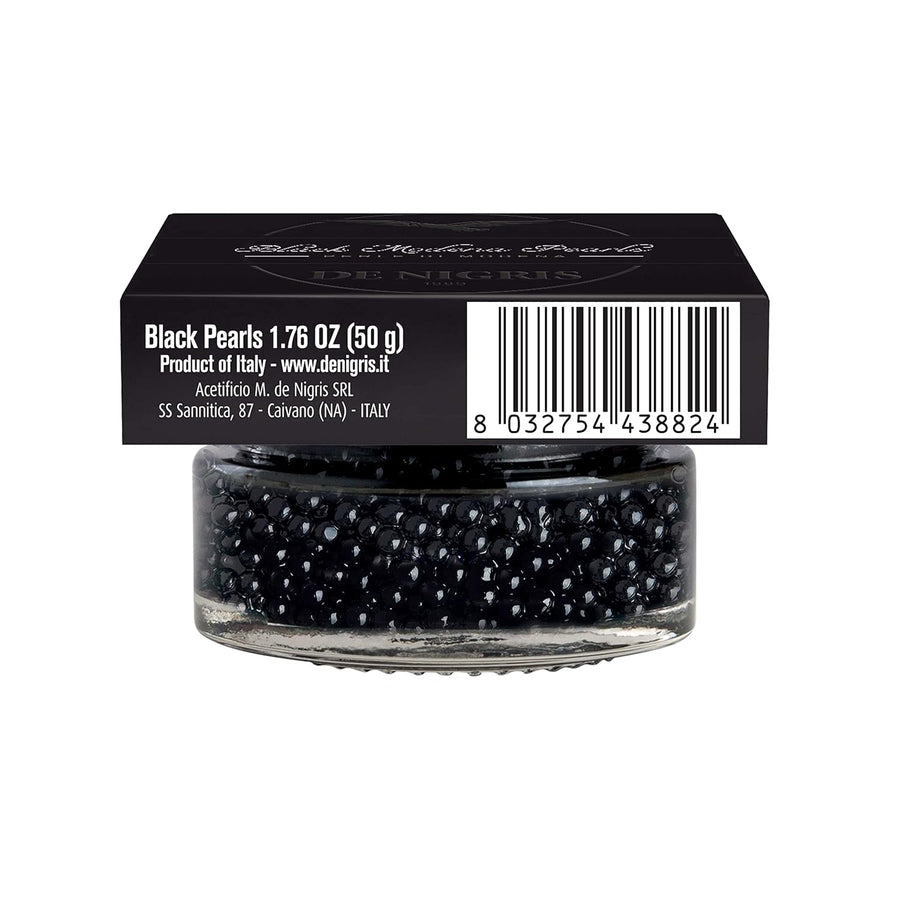De Nigris Excellence Line - Black Modena Pearls 1,69 Oz (50gr) | with Balsamic Vinegar From Modena Italy With Incredible Flavors