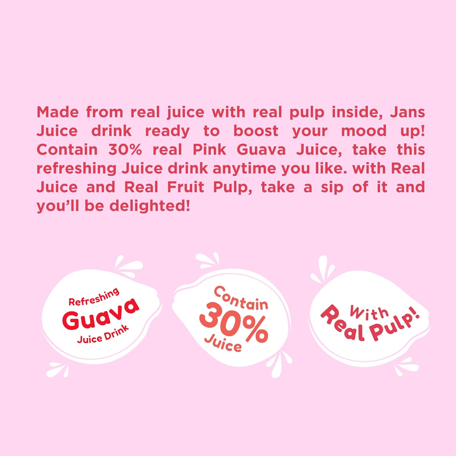 Jans 30% Pink Guava Juice Drink with Pulp 16.9 oz (Pack of 1)