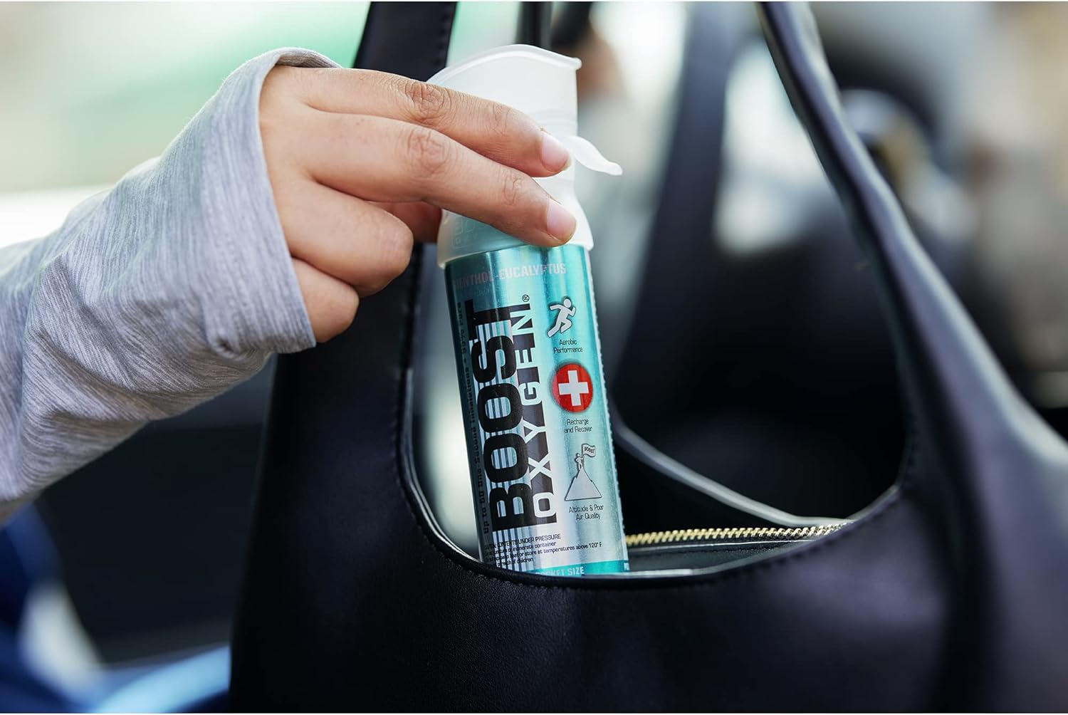 All New 3 Liter Boost Oxygen Supplemental Oxygen to Go | All-Natural Respiratory Support for Health, Wellness, Performance, Recovery and Altitude (Menthol-Eucalyptus, 1 Pack)