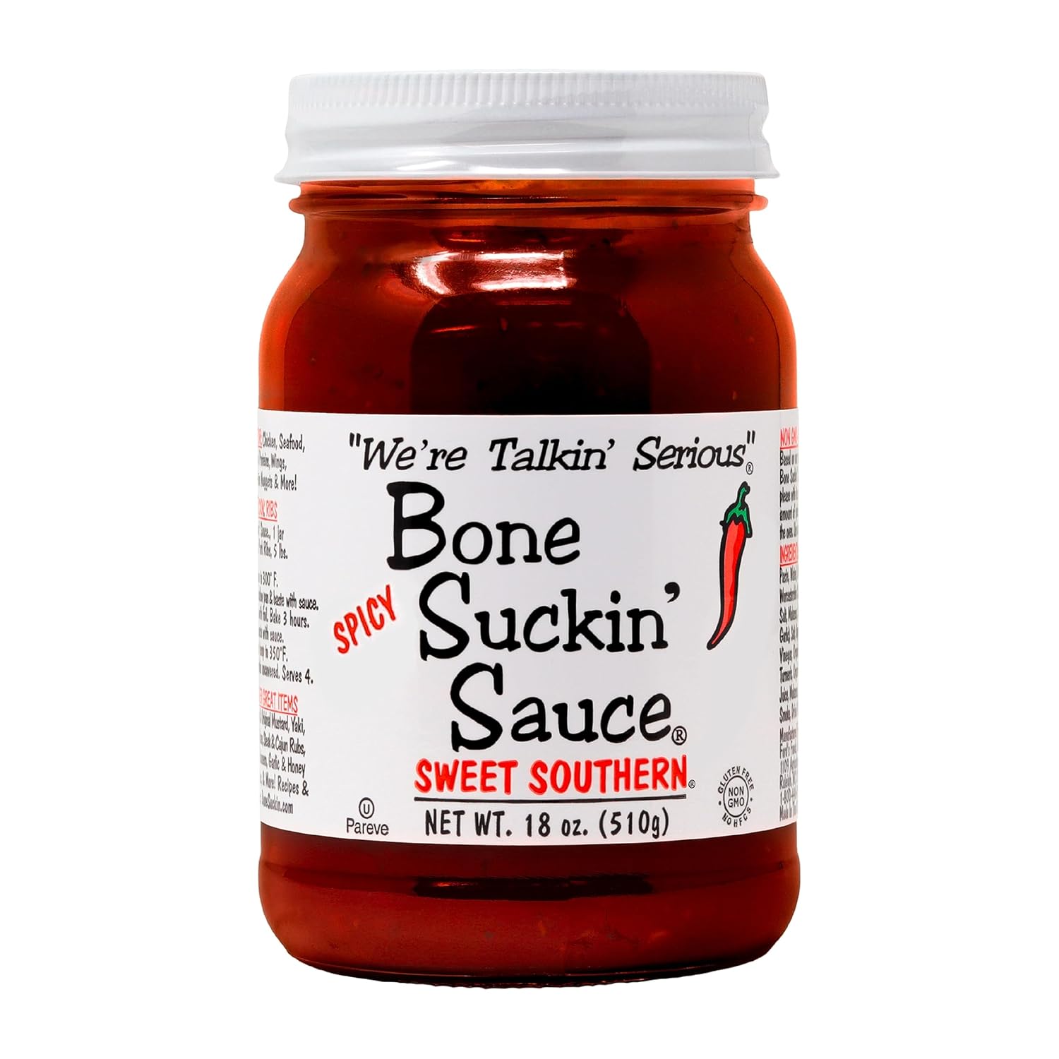 Bone Suckin' Sauce Sweet Southern Spicy BBQ Sauce- Gluten-Free, Non-GMO, Kosher, Spicy Barbecue Sauce Sweetened with Cane Sugar & Molasses (Spicy Sweet Southern)