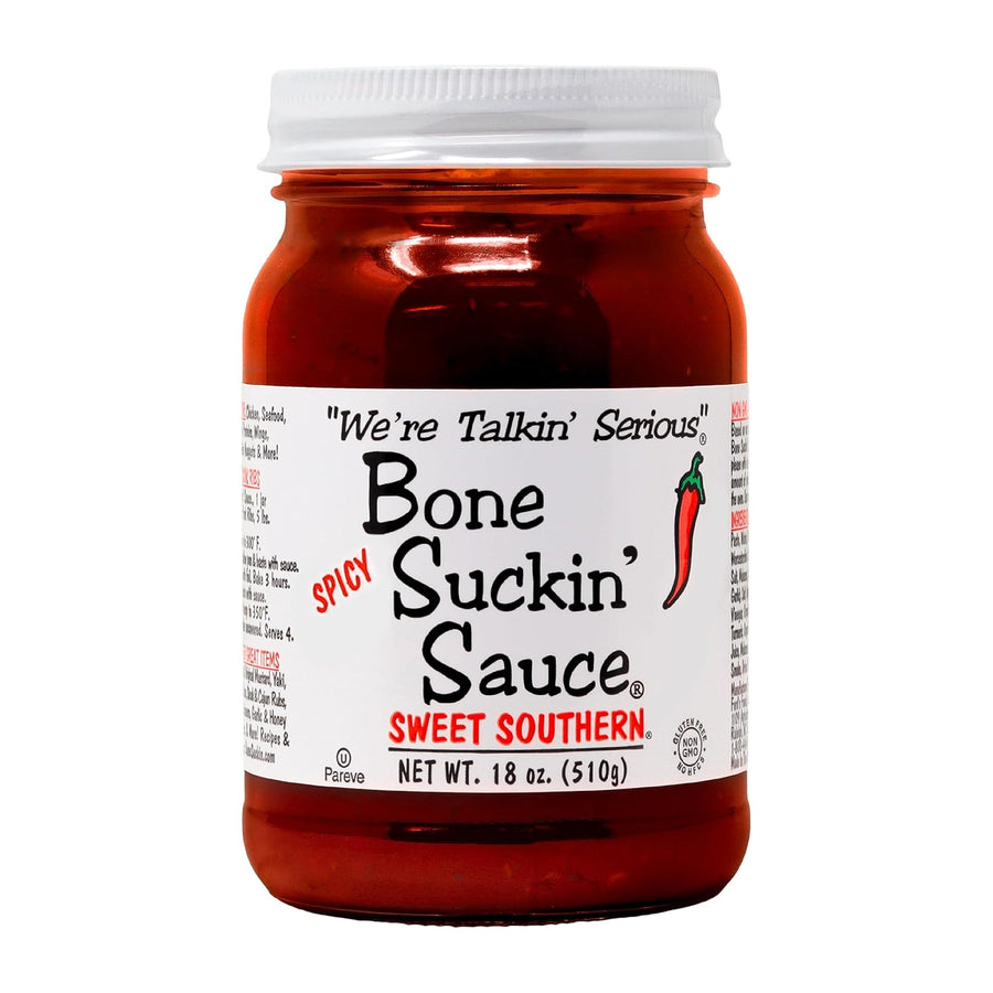 Bone Suckin' Sauce Sweet Southern Spicy BBQ Sauce- Gluten-Free, Non-GMO, Kosher, Spicy Barbecue Sauce Sweetened with Cane Sugar & Molasses (Spicy Sweet Southern)