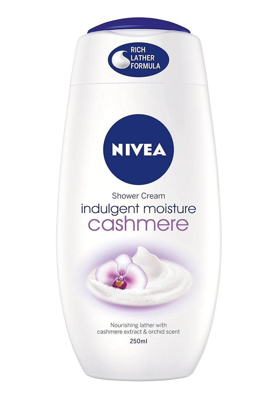 NIVEA Cashmere & Cotton Oil Shower Gel (250ml), Body Wash with Vitamin C, E, and Precious Oils, Protects Skin from Drying Out and Leaves it Touchably Smooth