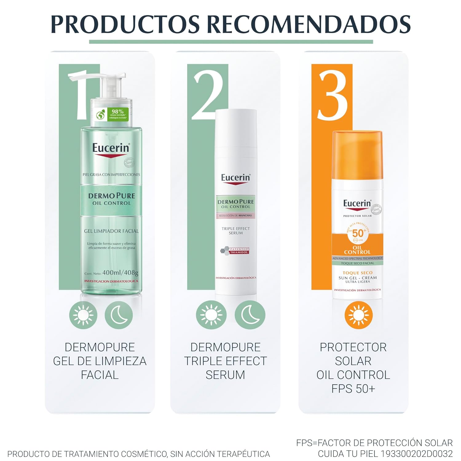 Eucerin dermopure oil control gel limpiador facial 200 milliliters