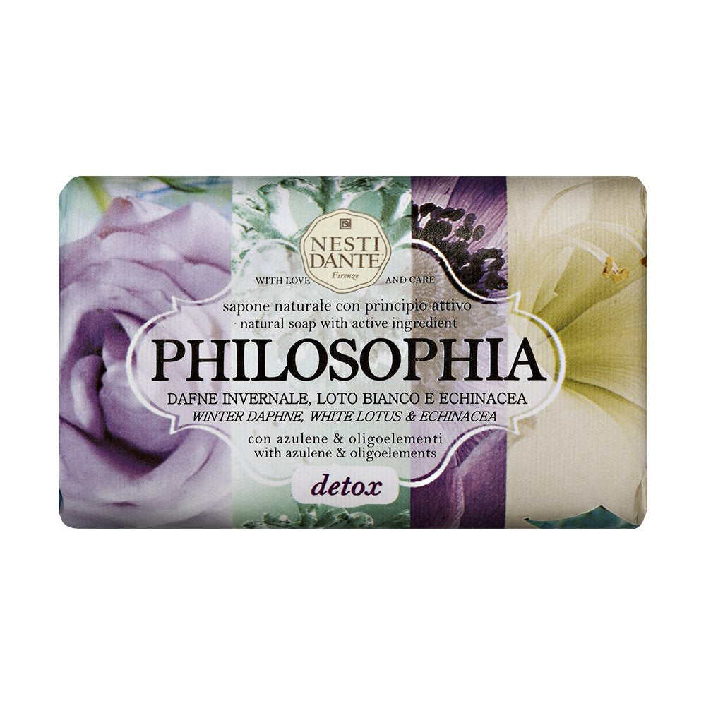 Nesti Dante Philosophia Natural Soap, Detox/Winter Daphne/White Lotus and Echinacea With Azulene and Oligoelements, 8.8 Ounce