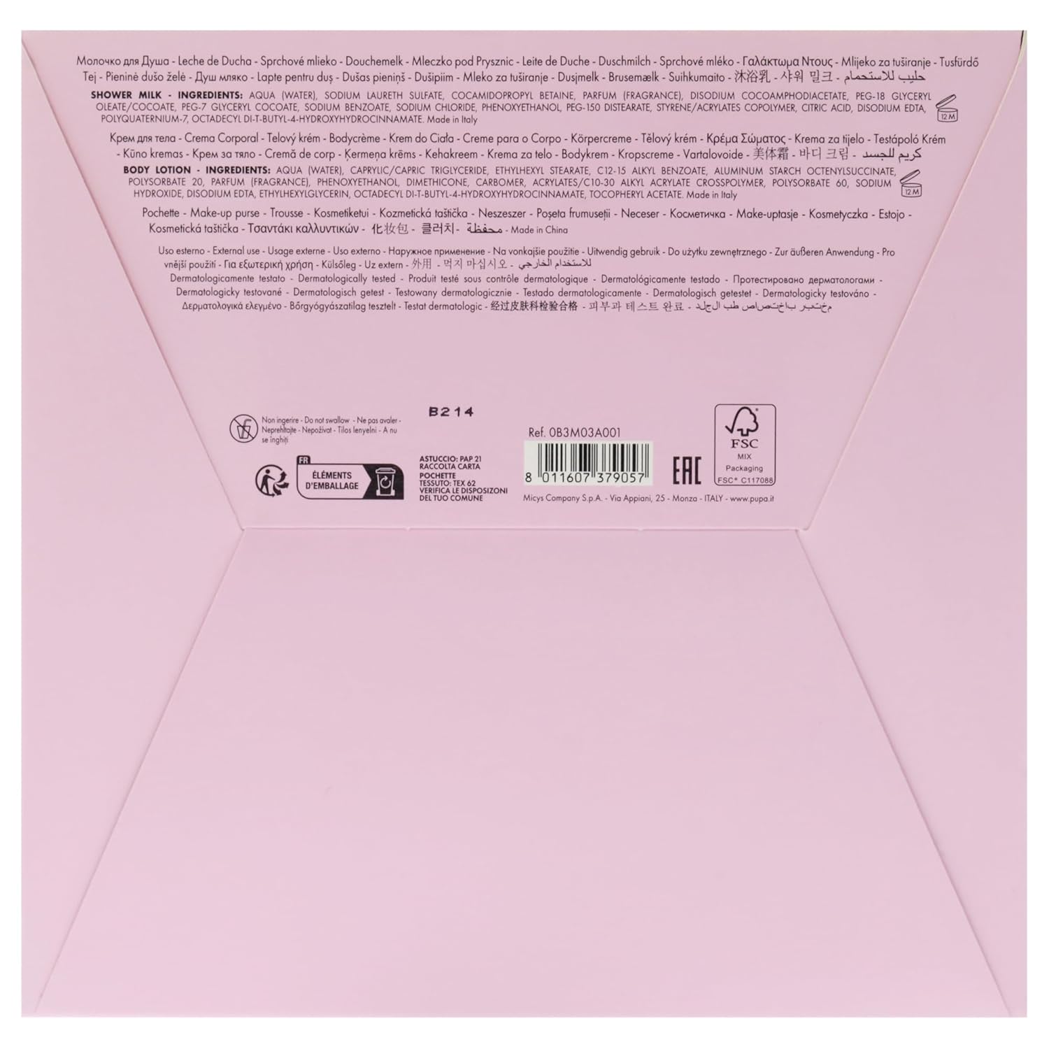 Pupa Milano Breakfast Lovers Set, Cappuccino, 3 Pc - Body Wash and Lotion - Moisturizing Body Lotion - Hydrating Body Wash - Skin Care Gift Set