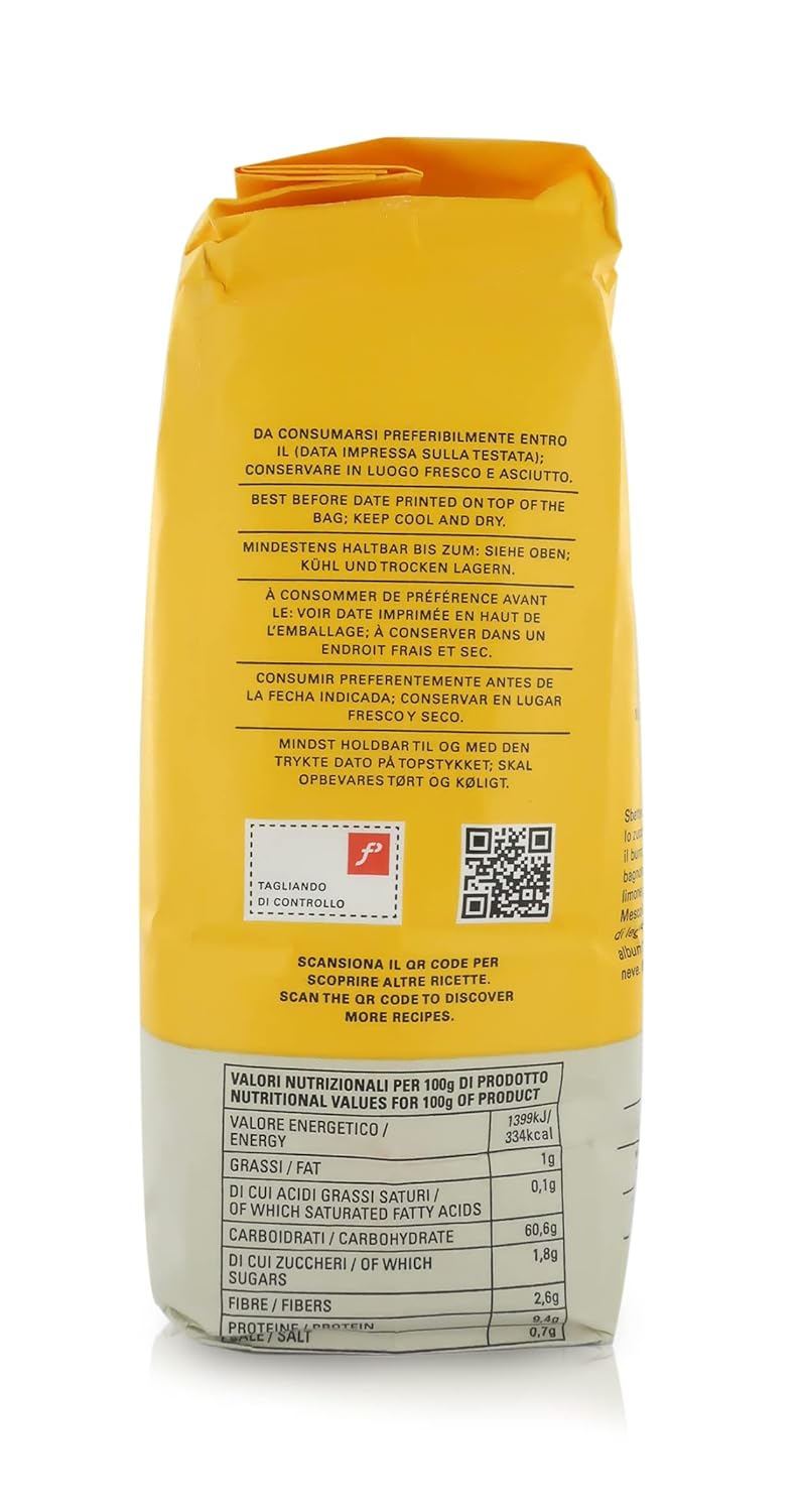 Molino Pasini Soft Wheat Flour Type "00" with Yeast, Ideal for Soft Cakes, Wheat from EU, 1 Kg / 2.20 Lb