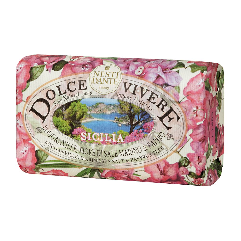 Nesti Dante Dolce Vivere Sicilia Bougainville, Marine Sea Salt & Papyrus Tree Fine Natural Soap Bar