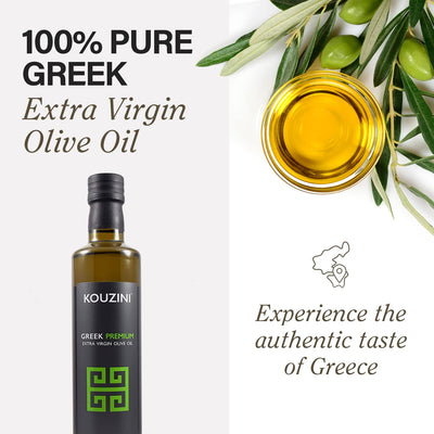 Kouzini Greek Premium Extra Virgin Olive Oil, Cold Pressed, Single Origin, Rich Flavor & Aroma, 500ml