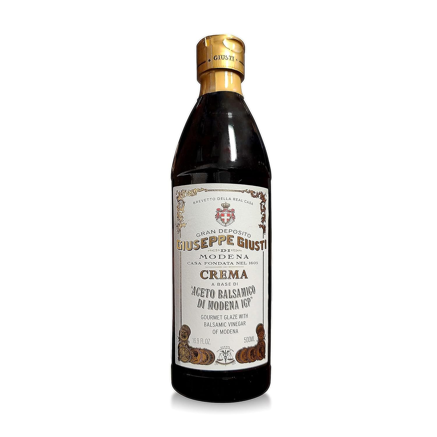 Giuseppe Giusti Italian Crema Balsamic Glaze Vinegar Reduction of Modena IGP, Natural Flavored Balsamic Vinegar Glaze Made With Balsamic Vinegar of Modena, Imported from Italy - 16.9 fl oz (500 ml)