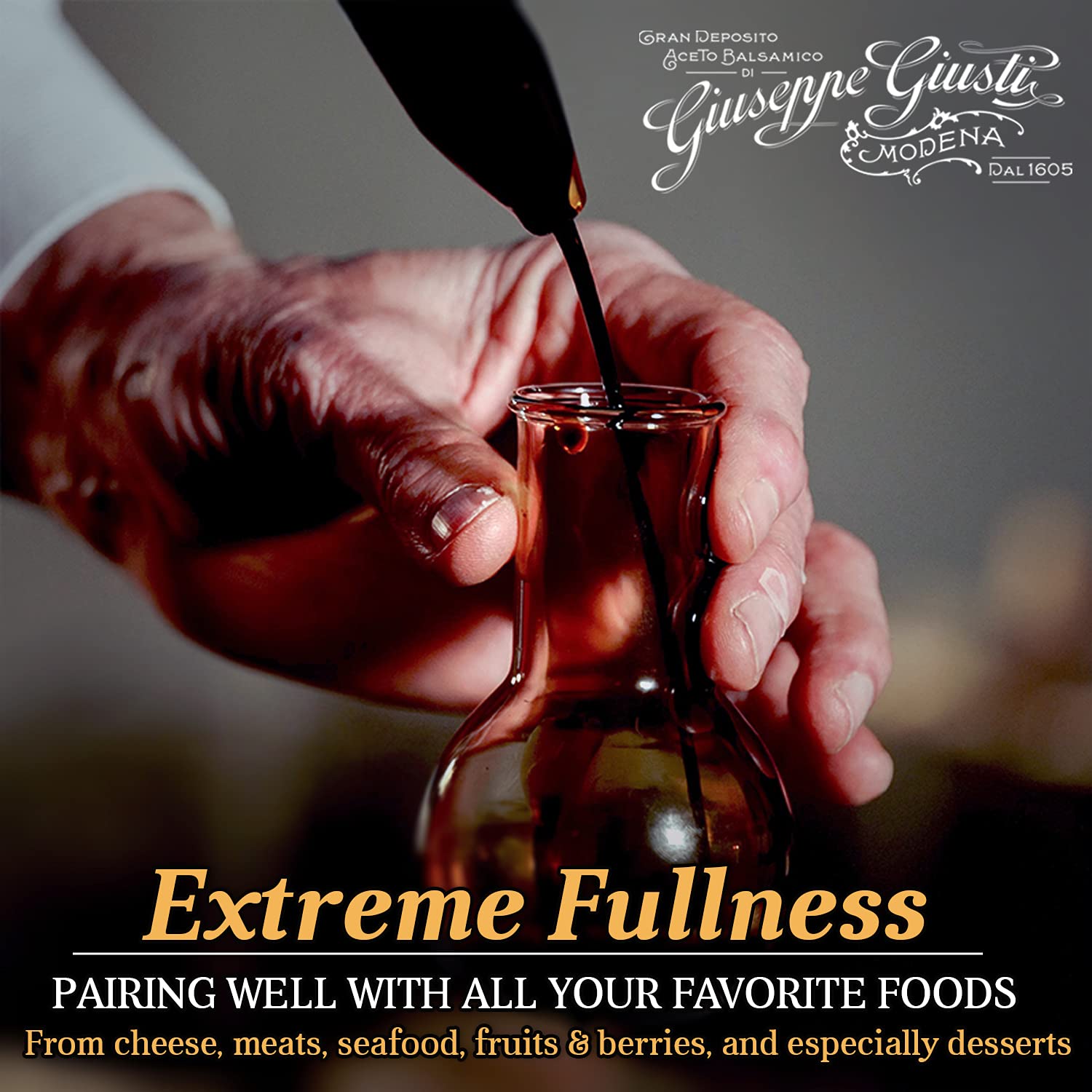 Giuseppe Giusti Calamaio di Vittoria Italian Balsamic Vinegar Made in Modena, Italy - Family Reserve Piccole Donne - Gourmet, Cask Aged 50ml Bottle of Premium Balsamic Vinegar