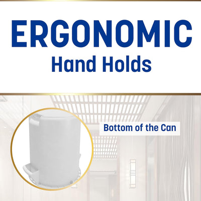 SPARTA Bronco Waste Container Trash Container, Round Trash Bin for Disposal, 10 Gallons, White