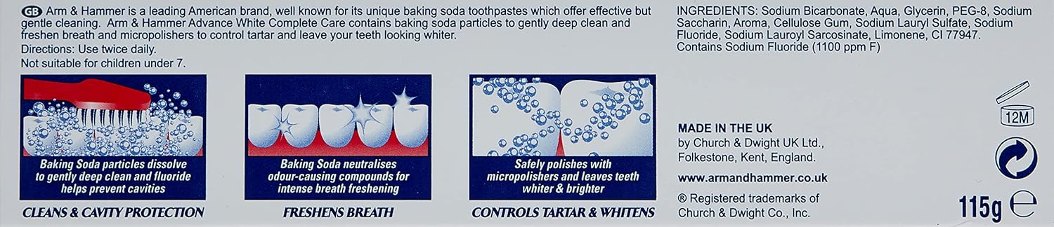 Arm & Hammer Advance White Professional Clean Feeling Complete Care Toothpaste