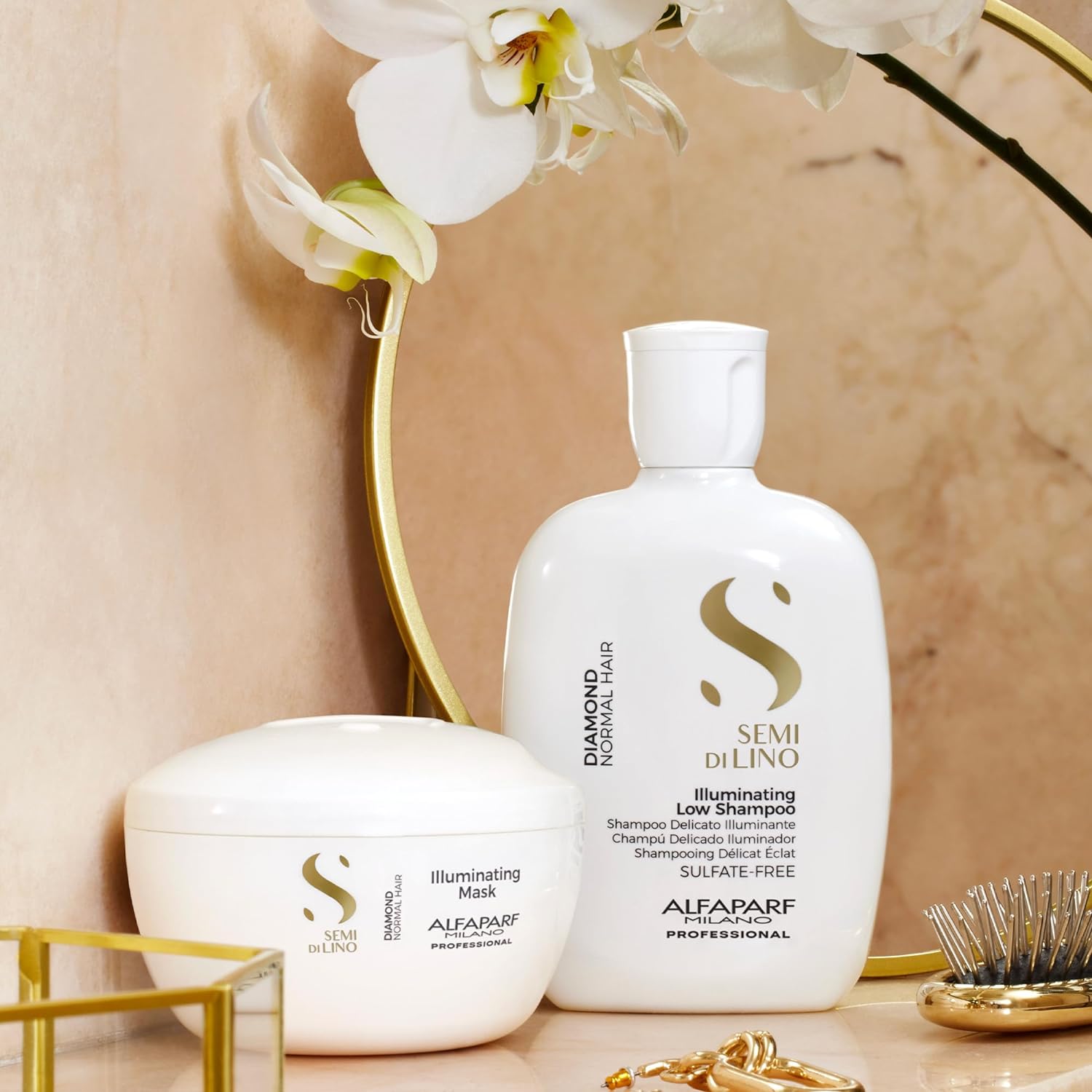 ALFAPARF MILANO Semi Di Lino Diamond Illuminating Shampoo - Sulfate Free Shampoo For Color Treated Hair - Moisturizing Hair Care Infused With Vitamin E & F