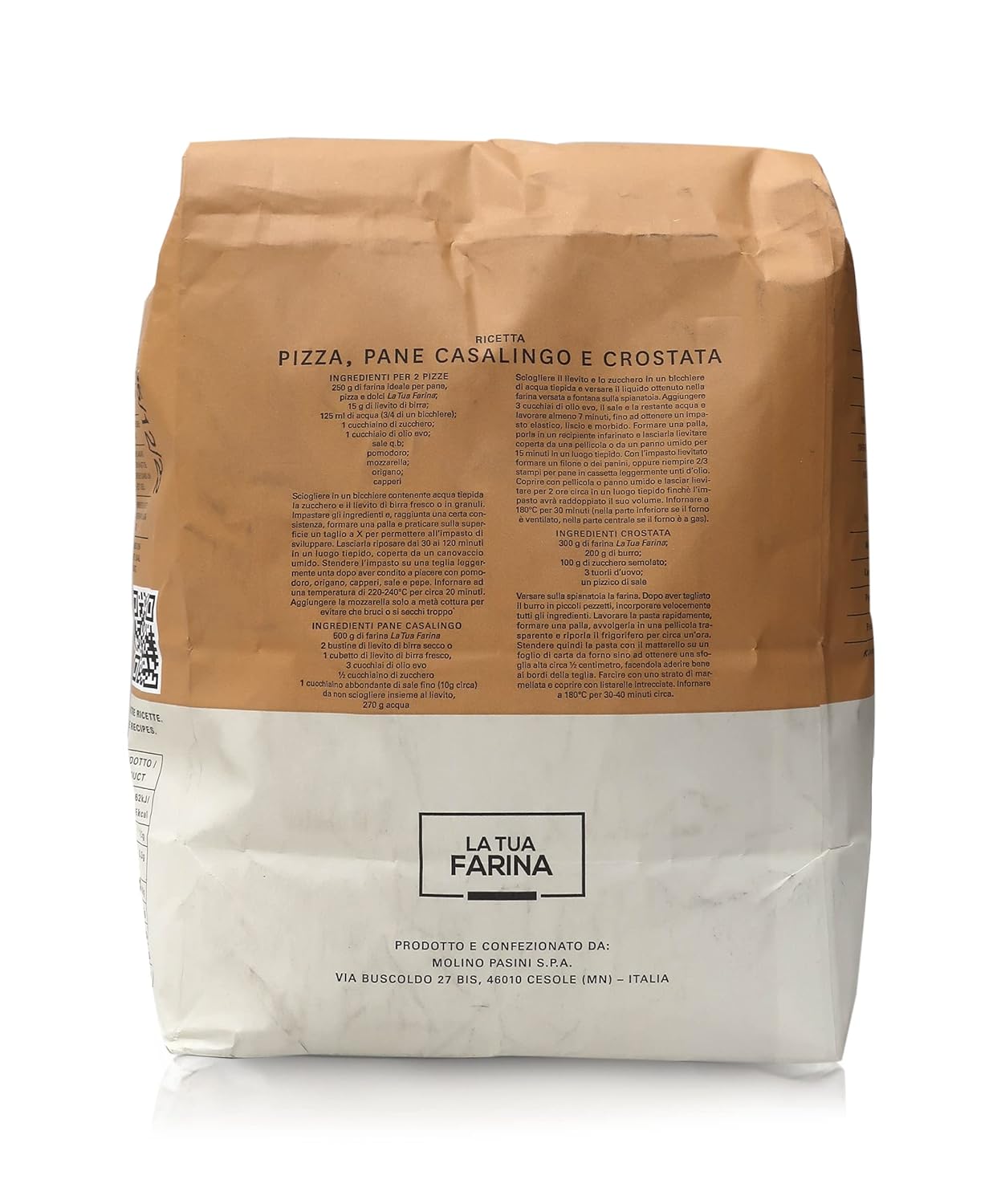 Molino Pasini Soft Wheat Flour Type "0", Ideal for Pizza, Bread and Pastries, 5 Kg / 11 Lb