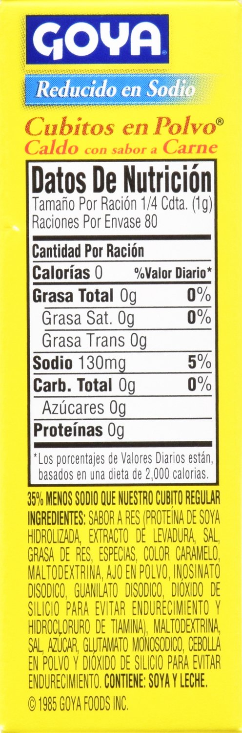 Goya Foods Beef Bouillon Reduced Sodium, 2.82 Ounce