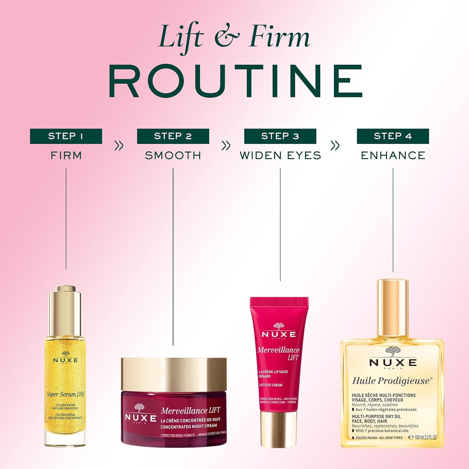 NUXE Merveillance Lift Night Cream - Face Anti-Aging Moisturizer. Hydrating Care for Smoothing Fine Lines and Skin Brightening, 1.7 Fl.Oz.