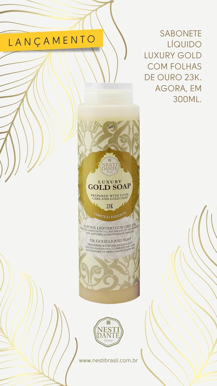 Nesti Dante Luxury Gold Soap 60th Anniversary Bath & Shower Gel 10.2oz/300ml