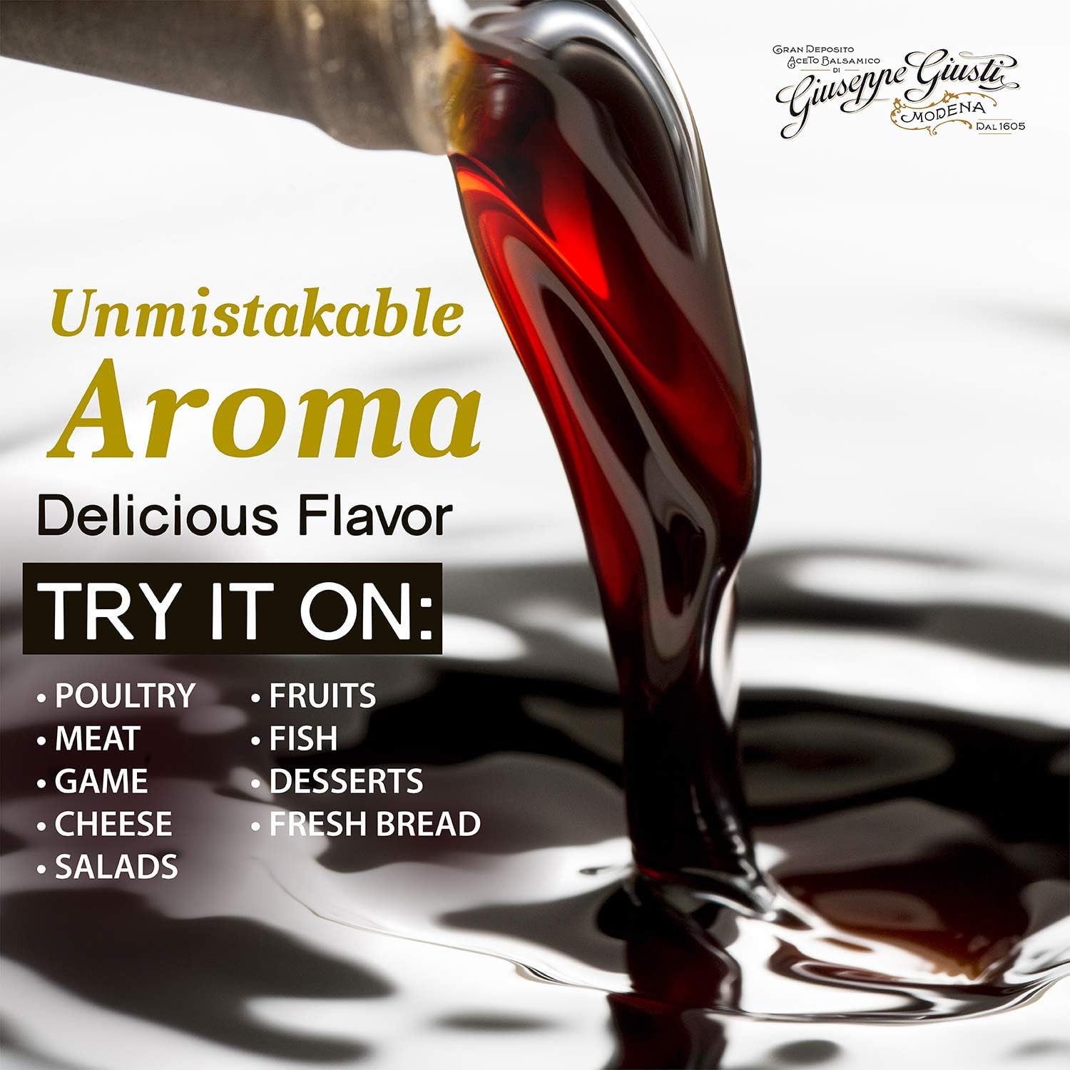 Giusti Premio Aged Balsamic Vinegar of Modena Italy - Italian Aceto Balsamico di Modena IGP Certified for Meats, Vegetables, Bread, and Desserts 16.9 fl oz / 500ml