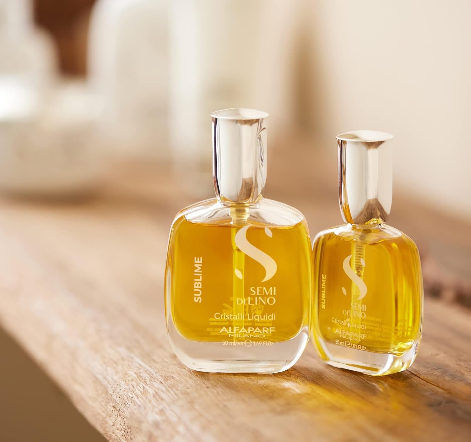 ALFAPARF MILANO Semi di Lino Sublime Cristalli Liquidi Hair Oil with Heat Protection - Smoothing Hair Serum with Frizz Control - Hair Shine Serum with Vitamin E & Color Fix Complex (1.01 Fl Oz)